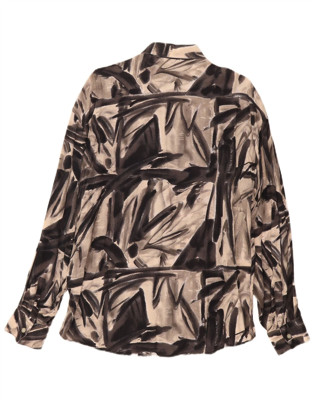 Vintage hombres patrón abstracto camisa grande gris