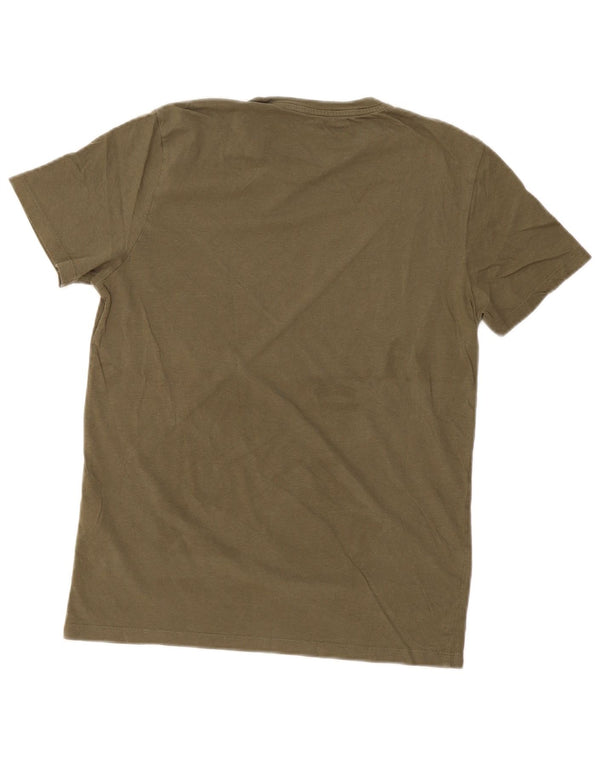 JACK & JONES Hombre Camiseta Top Medium Khaki Algodón