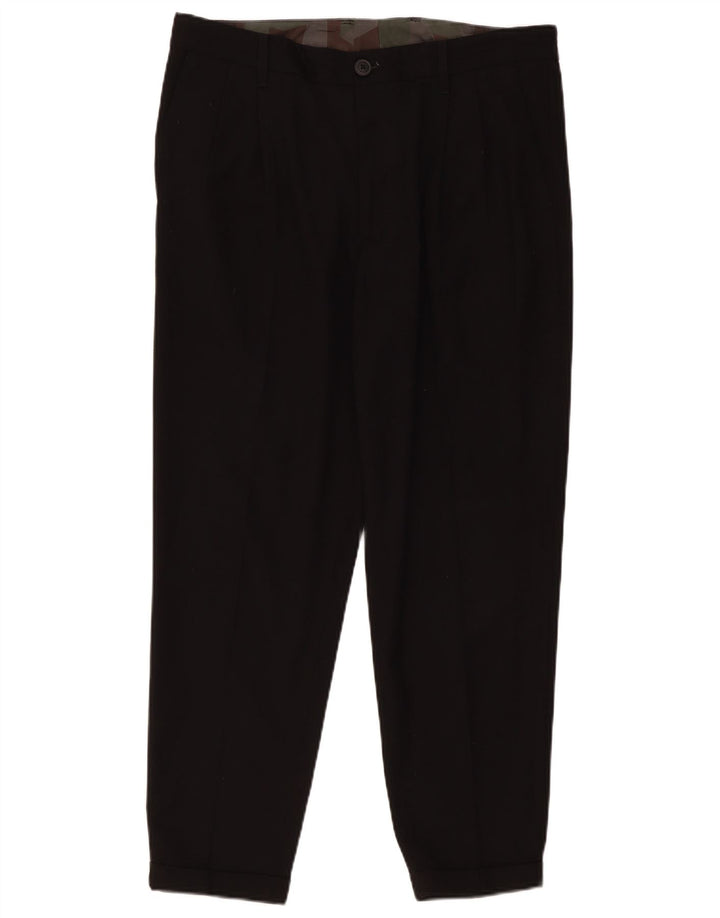 Armani Exchange Pantalón chino con pinzas para hombre W34 L28 Poliéster negro