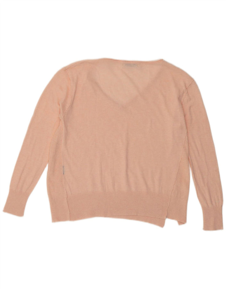 Zara Suéter con Cuello en V para Mujer UK 10 Small Pink