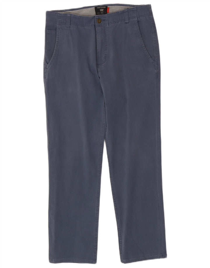 DOCKERS Pantalón chino recto para hombre W31 L28 Algodón azul