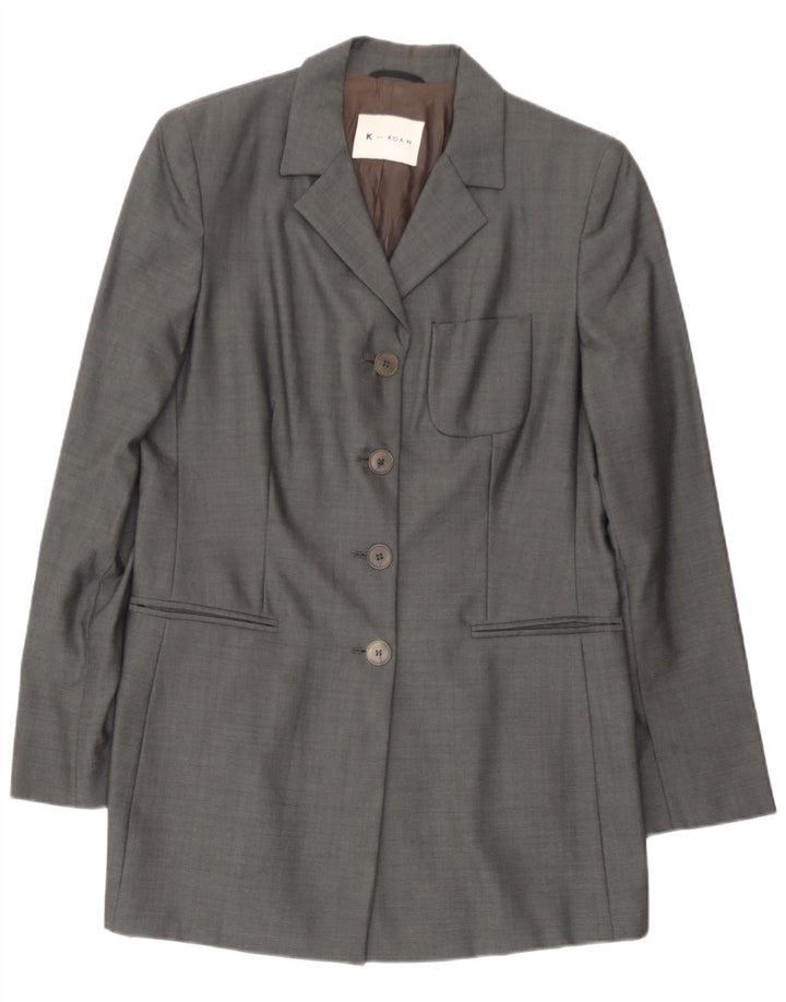 Chaqueta Koan Mujer 4 Botones IT 44 Lana Virgen Gris Medio