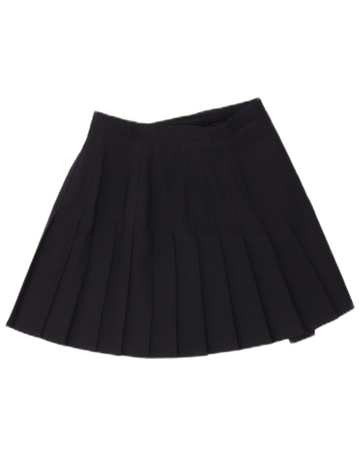 Vintage mujer mini falda plisada Reino Unido 10 pequeño azul marino