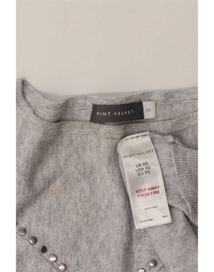 MINT VELVET Blusa extragrande para mujer UK 6 XS Poliéster moteado gris