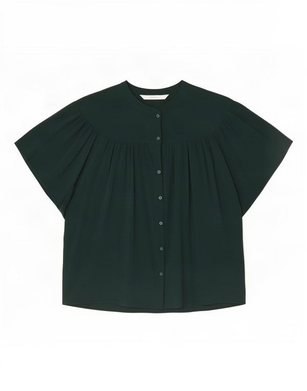 Zara Mujer Trafaluc Blusa Camisera De Manga Corta UK 44 Verde Medio
