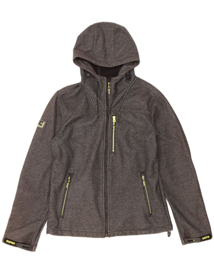 Superdry Chaqueta cortavientos con capucha para hombre ES 38 Poliéster gris medio