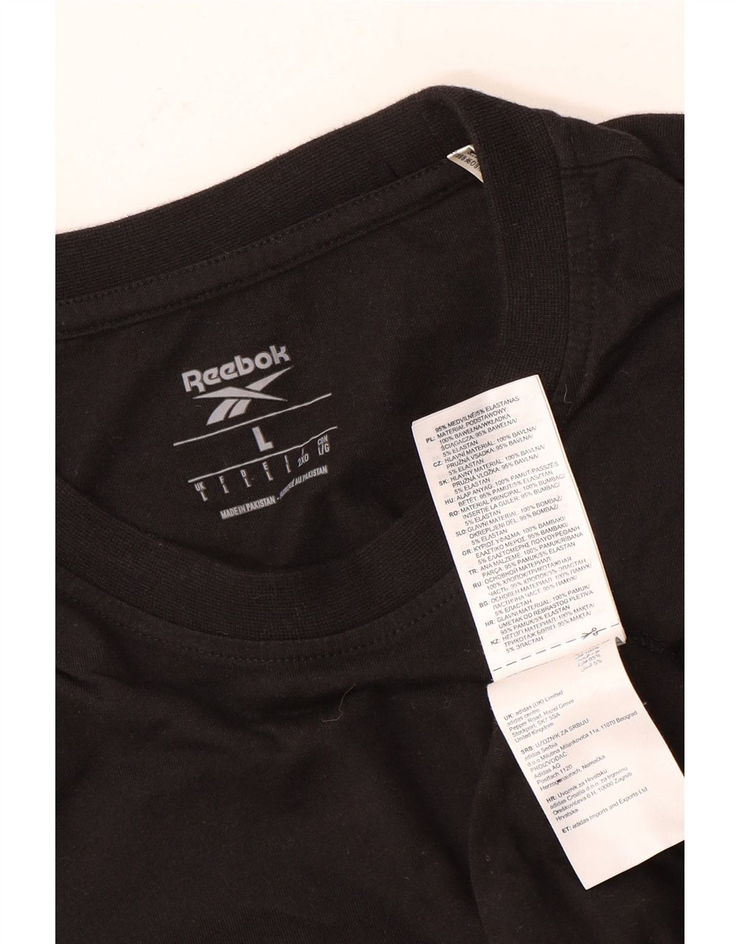 REEBOK Camiseta Hombre Top Grande Algodón Negro