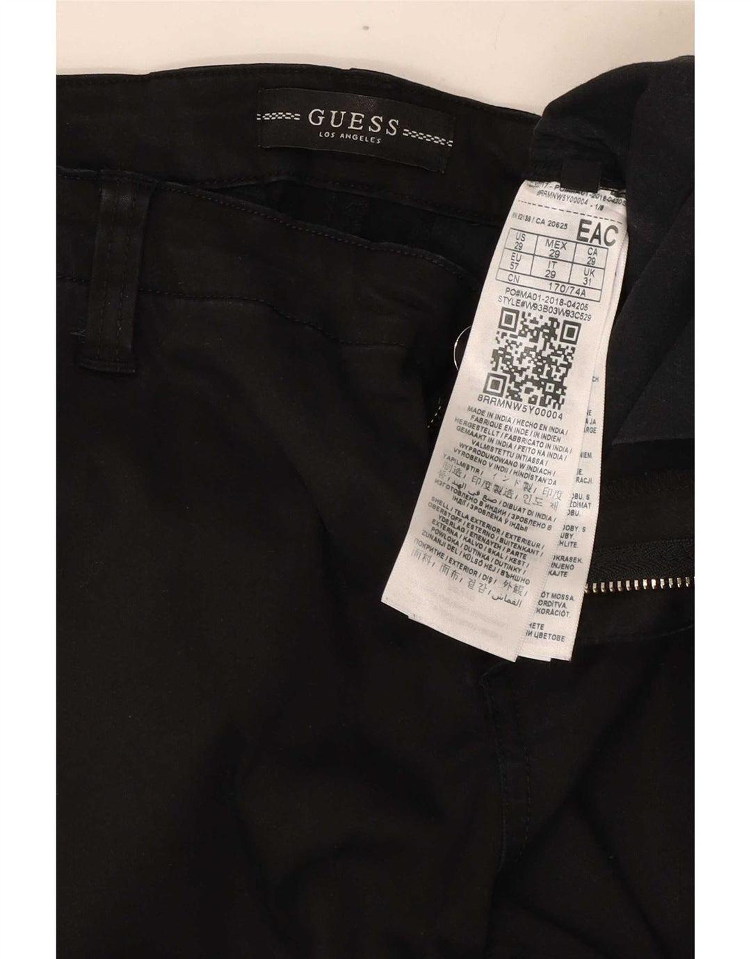 Pantalón Chino Slim Guess Mujer W31 L29 Lyocell Negro