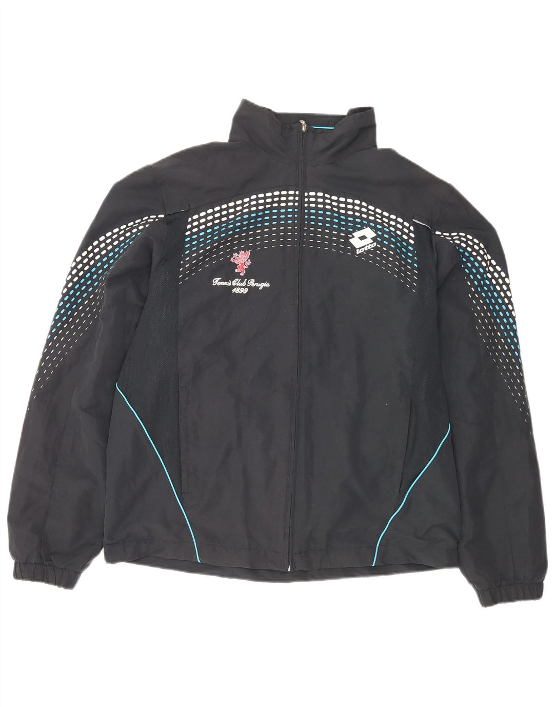 LOTTO Mens Tennis Club Perugia Graphic Chándal Top Chaqueta Grande Negro