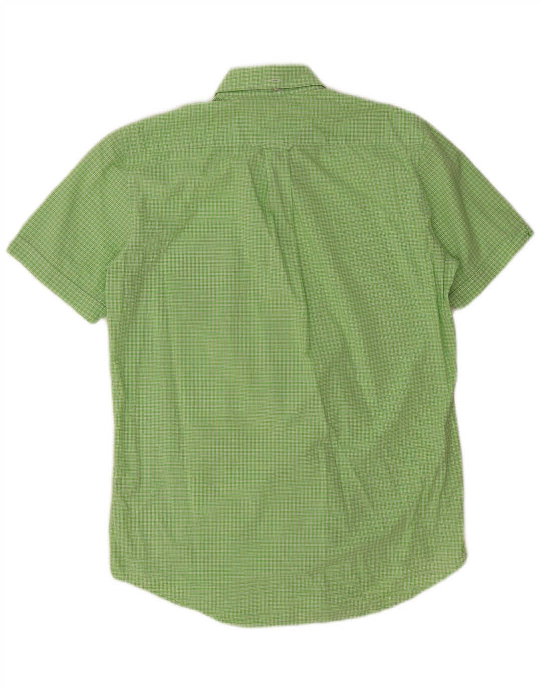 Gant Camisa Regular Fit De Manga Corta De Algodón A Cuadros Verde Pequeño Hombre