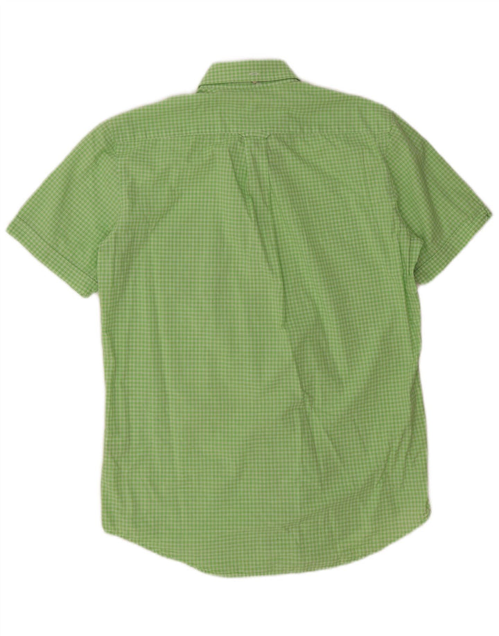 Gant Camisa Regular Fit De Manga Corta De Algodón A Cuadros Verde Pequeño Hombre