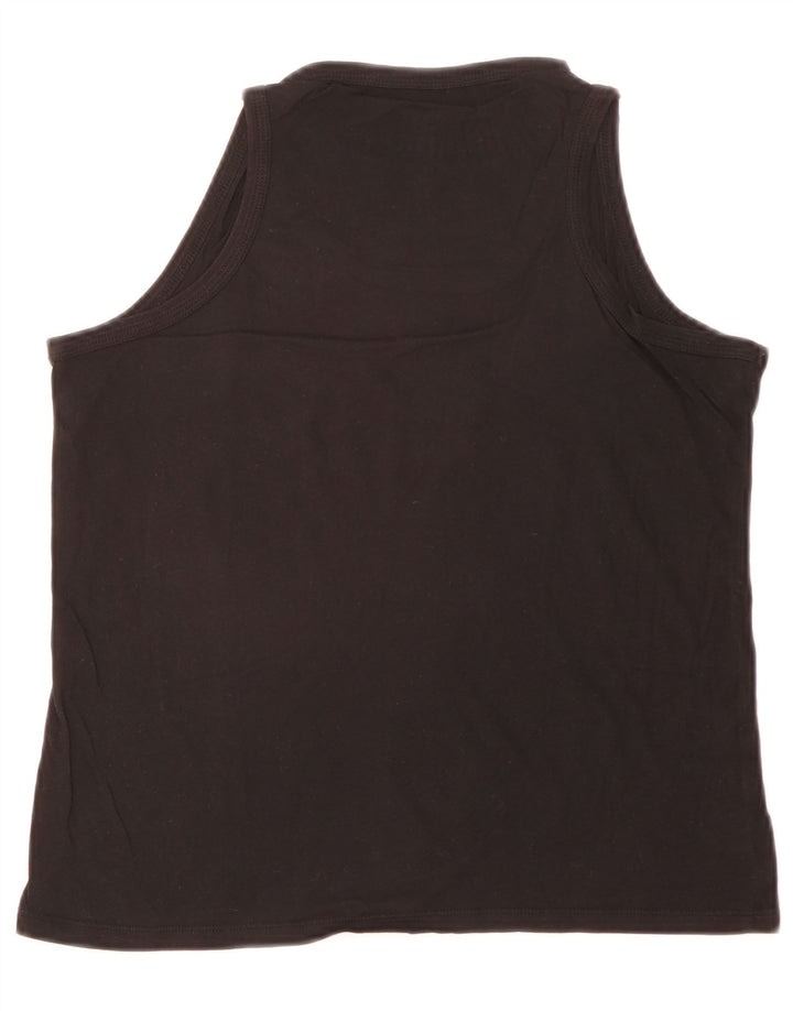 Vans Mujer Gráfico Chaleco Top UK 12 Mediano Negro