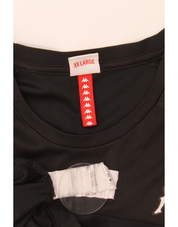 Kappa Hombre Camiseta Gráfica Top 2XL Negro Colorblock Poliéster