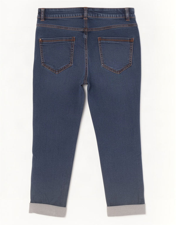 M&Co Womens Slim Capri Jeans UK 10 Small W28 L20 Blue Cotton
