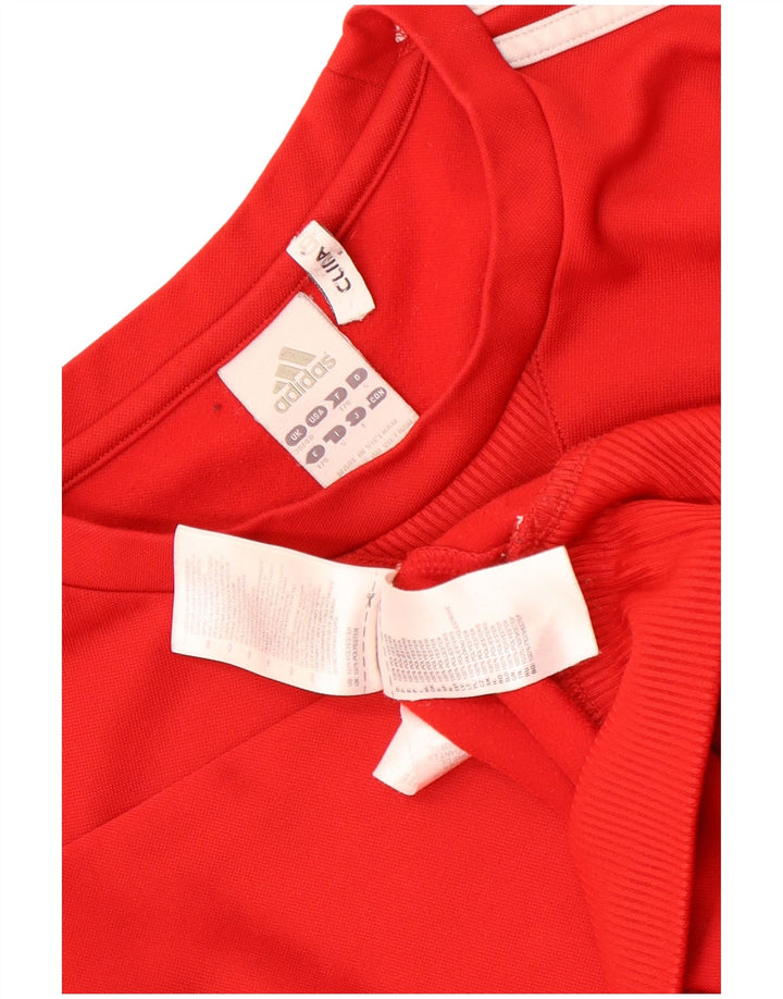 Adidas Mens Climawarm Sudadera Jumper UK 38/40 Medio Rojo Poliéster