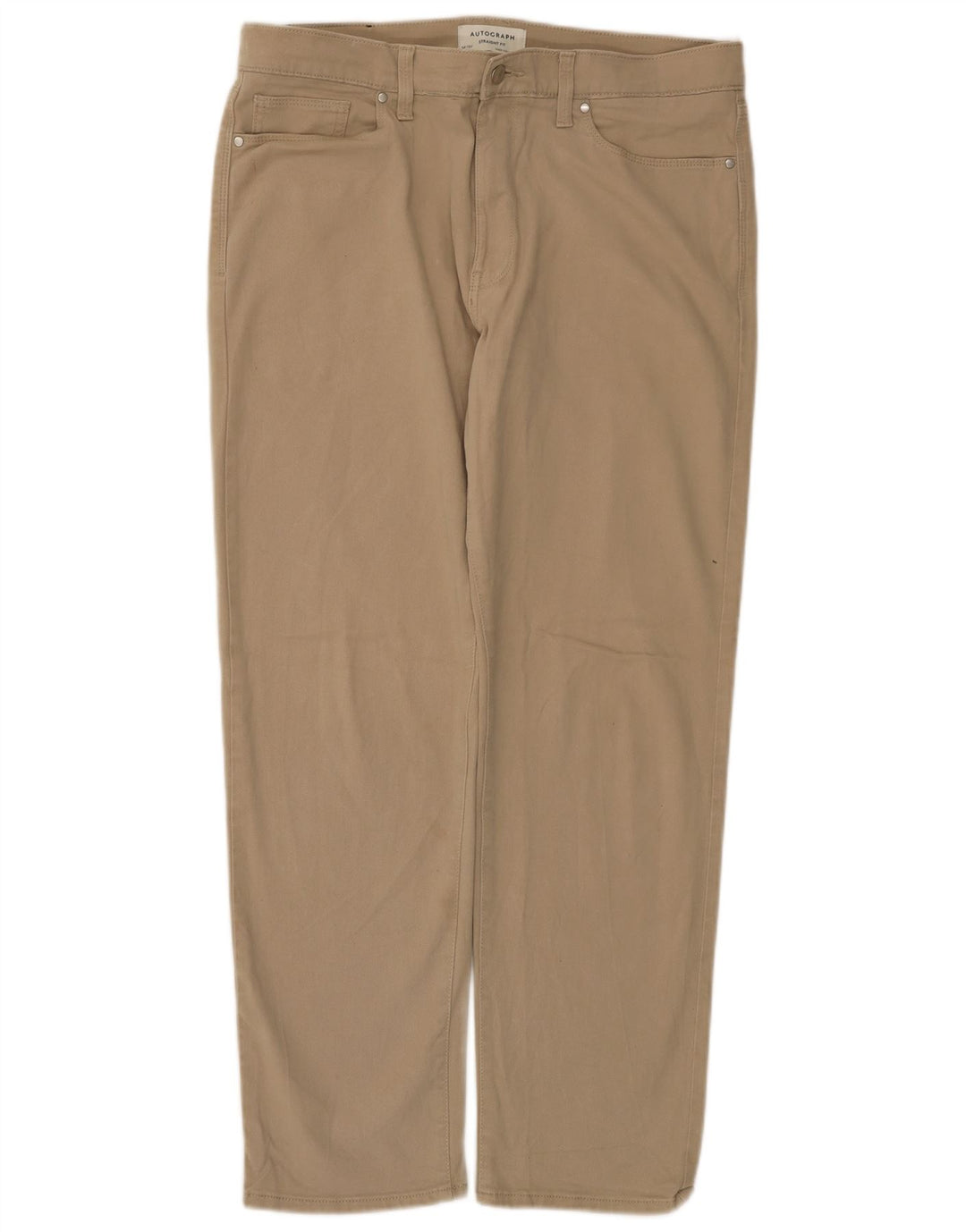 Marks & Spencer Vaqueros rectos para hombre W34 L31 Algodón beige