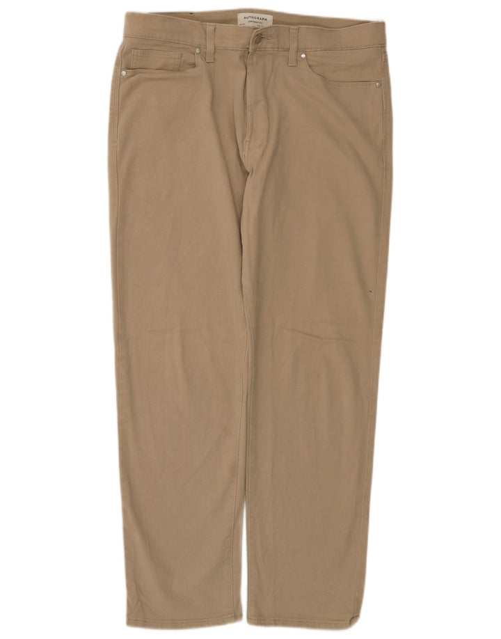 Marks & Spencer Vaqueros rectos para hombre W34 L31 Algodón beige