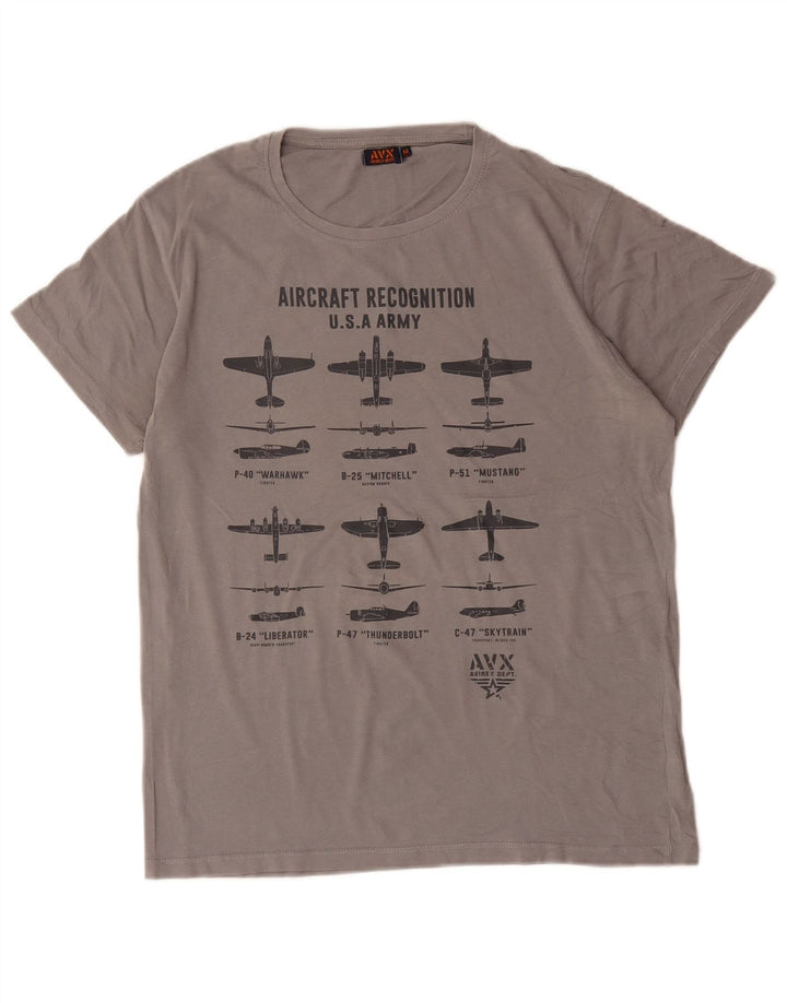 Avirex - Camiseta gráfica para hombre, color gris medio