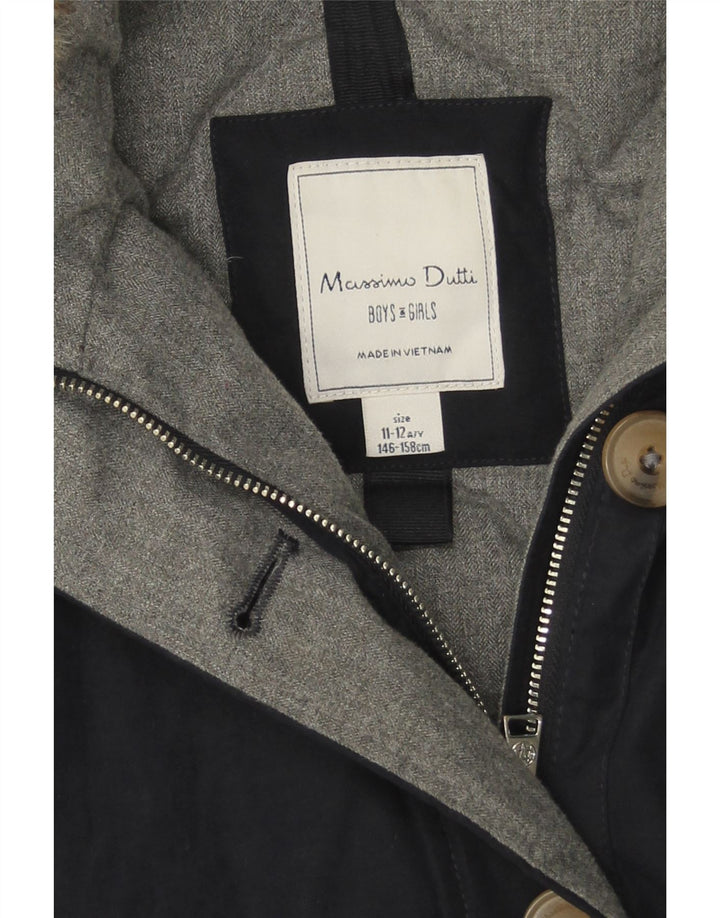 Massimo Dutti Parka Niña Con Capucha 11-12 Años Azul Marino