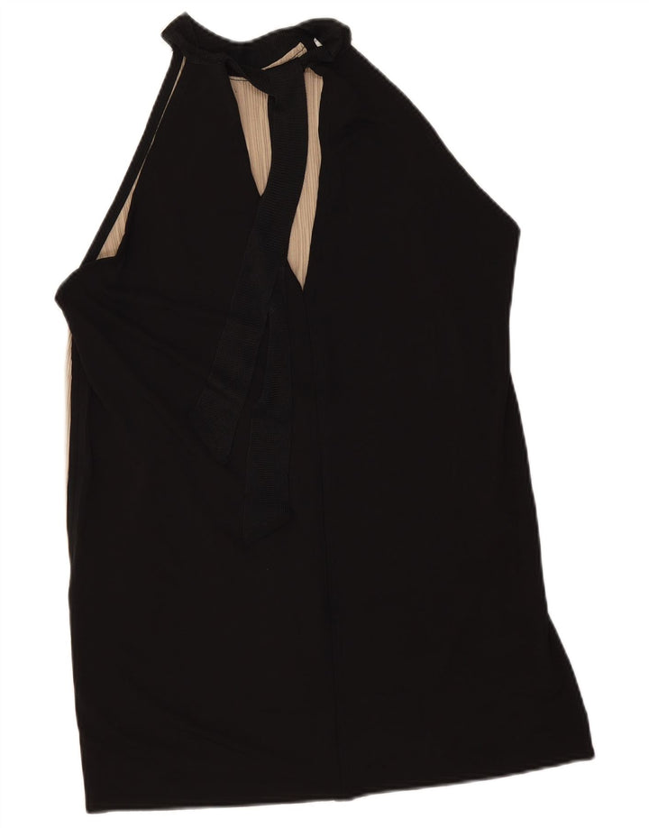 Zara Mujer Halter Top UK 44 Medio Beige Colorblock