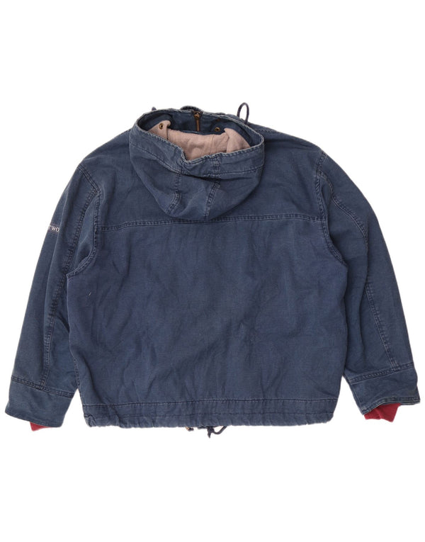 Segunda parte Chaqueta bomber holgada con capucha para hombre UK 36 Small Blue