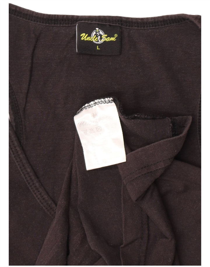 Tío Sam Camiseta sin mangas estampada para niños 15-16 años Grande Algodón negro