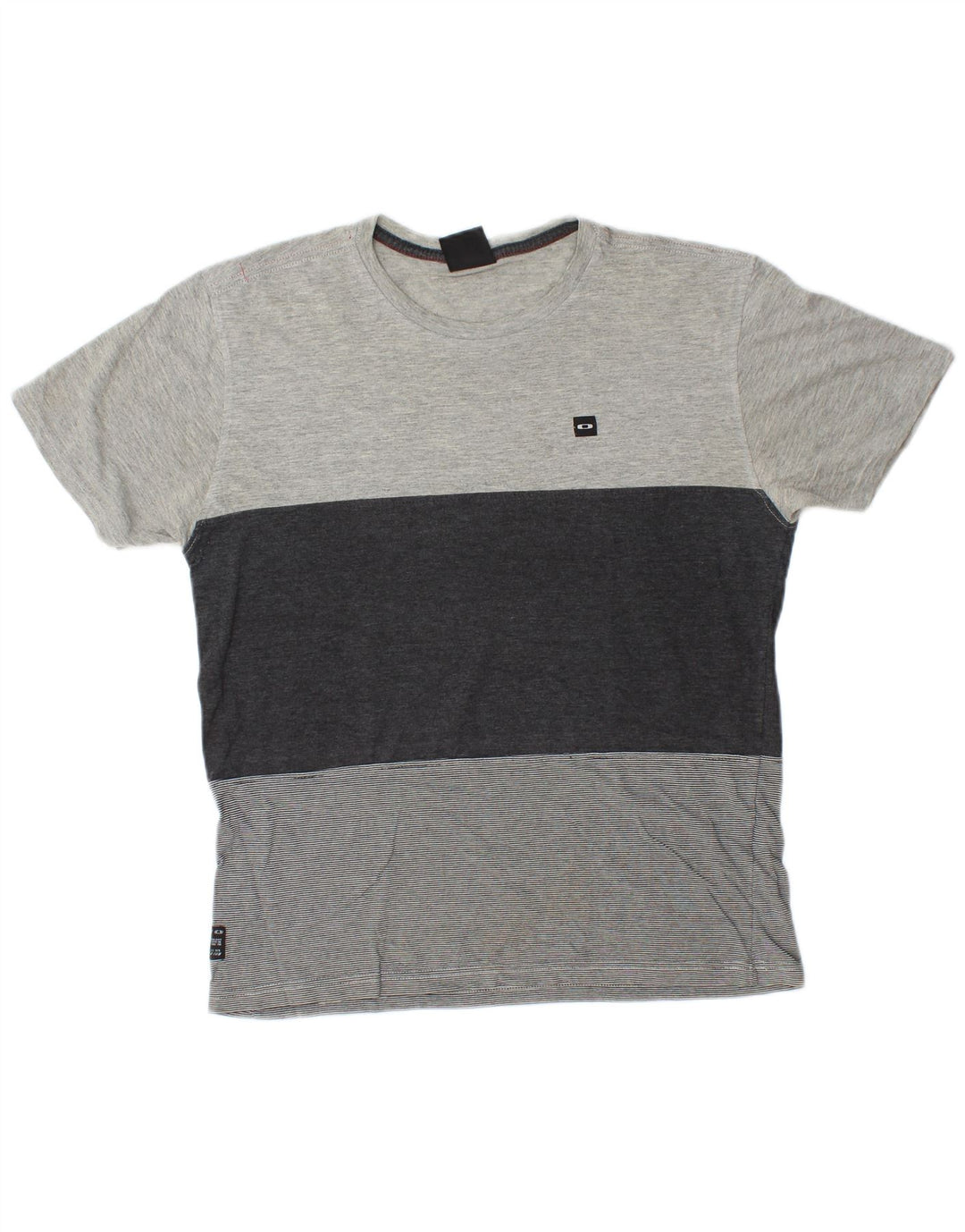 Oakley - Camiseta para hombre, color gris medio, algodón color block