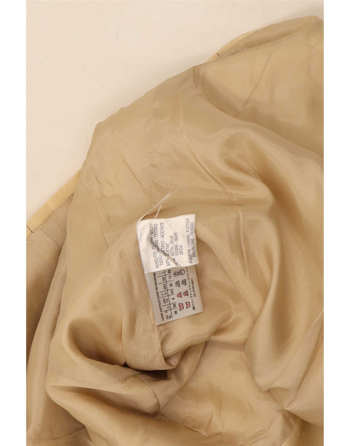 Marella Chaqueta Blazer de Manga 3/4 con 1 botón para Mujer UK 10 Small Acetato Beige