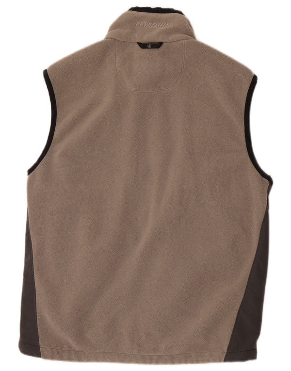 Columbia Mens Fleece Gilet UK 38 Medium Beige Colourblock Polyester