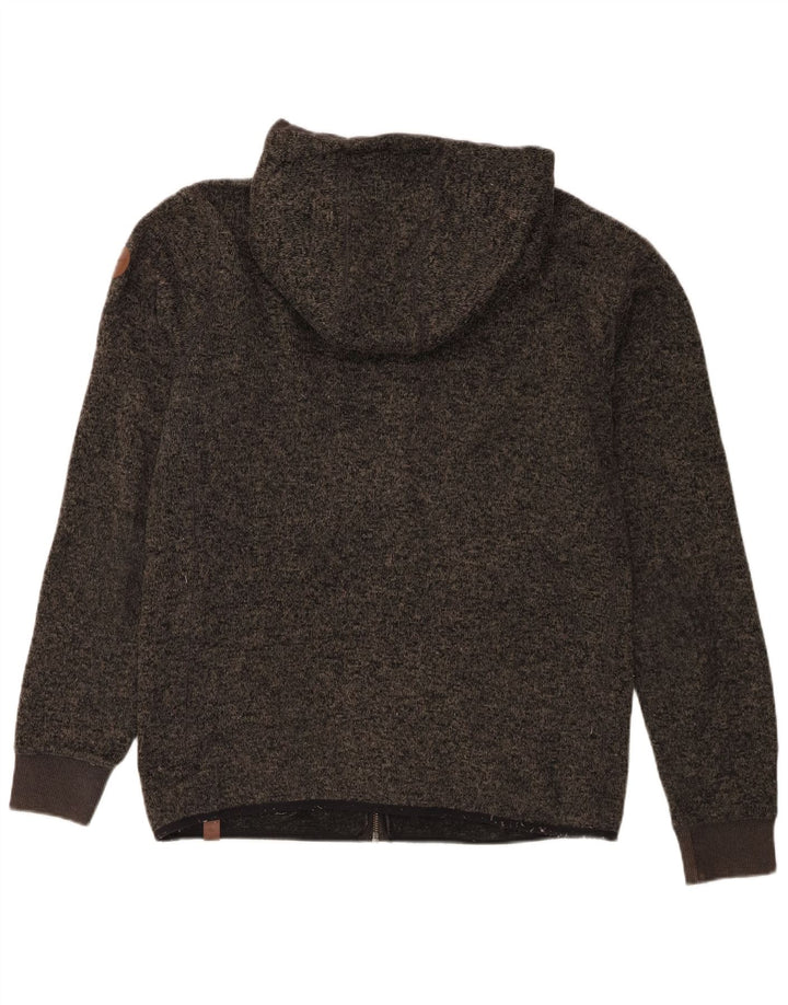 Quiksilver Sudadera con capucha y cremallera para hombre Poliéster moteado gris medio