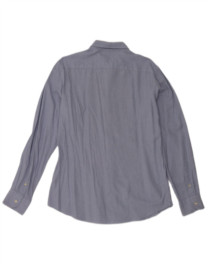 Massimo Dutti Hombre Camisa Slim Fit Grande Azul Geométrico