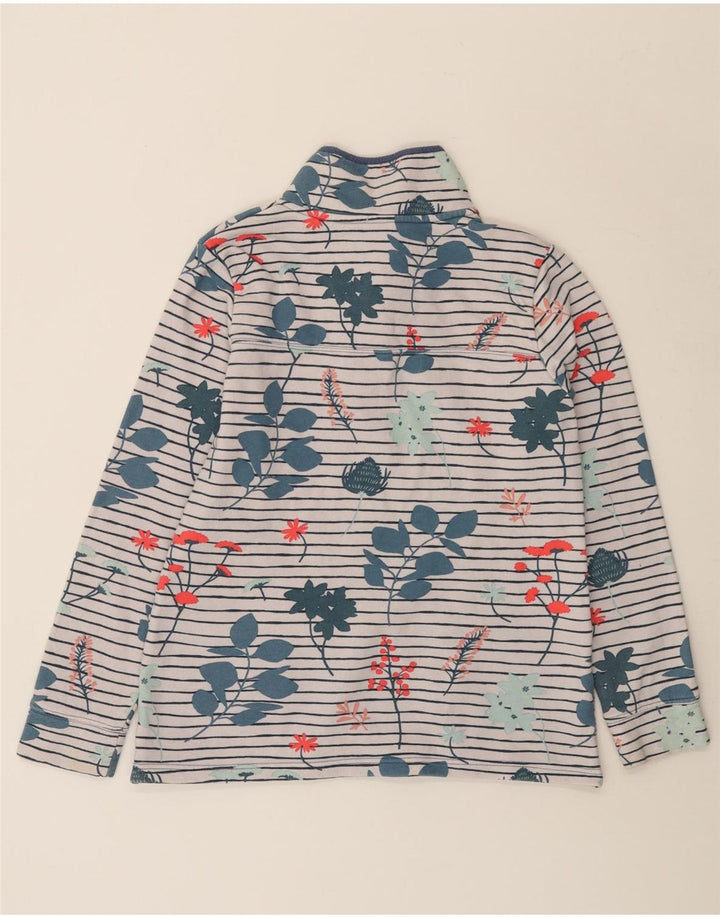 JOULES Sudadera con cuello y botones para mujer UK 10 Small White Floral