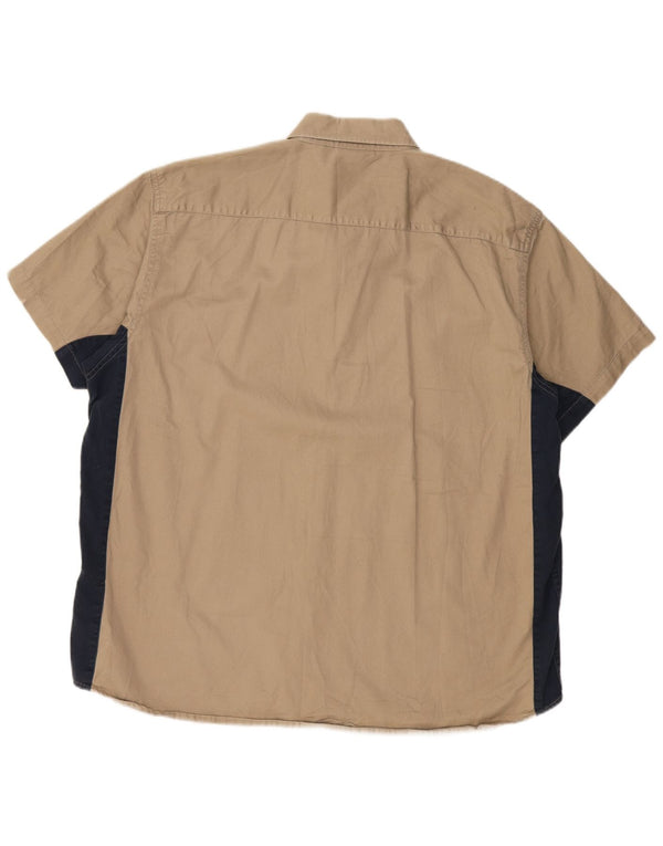 DICKIES Camisa de manga corta para hombre 2XL Algodón color block beige