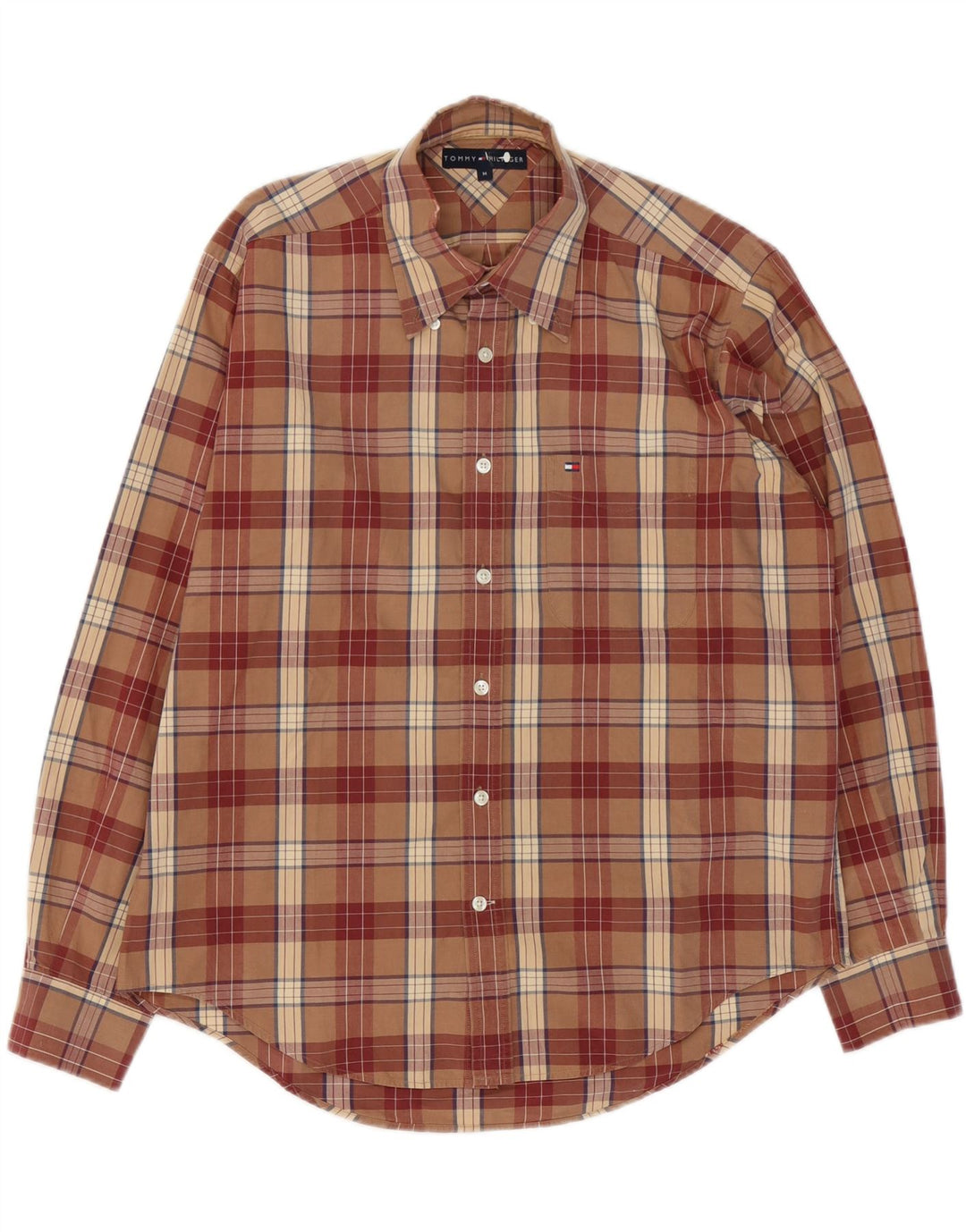 Camisa Tommy Hilfiger Hombre Algodón a cuadros marrón medio