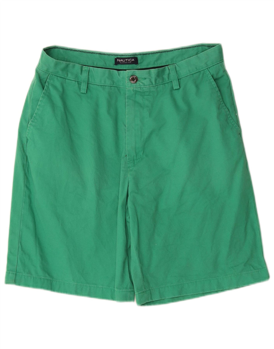 Nautica Pantalones cortos chinos para hombre W32 Algodón verde medio