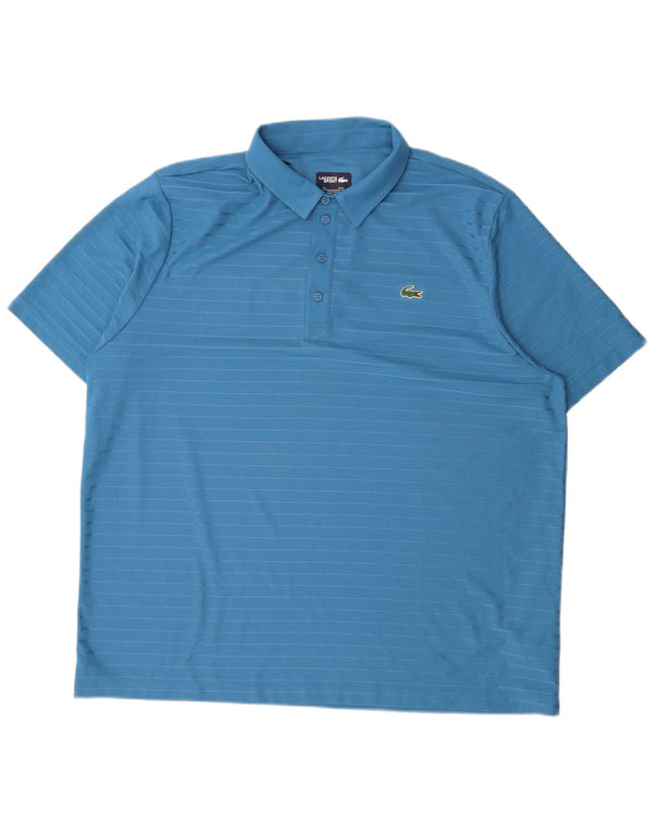 Polo Lacoste para hombre Talla 9 4XL Poliéster a rayas azules