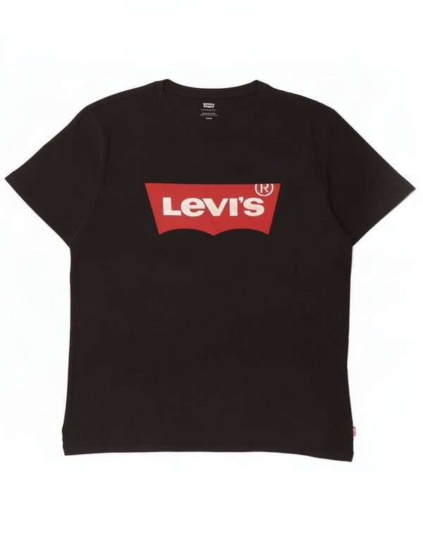 Levi's Camiseta gráfica para hombre Top Medium Black Cotton