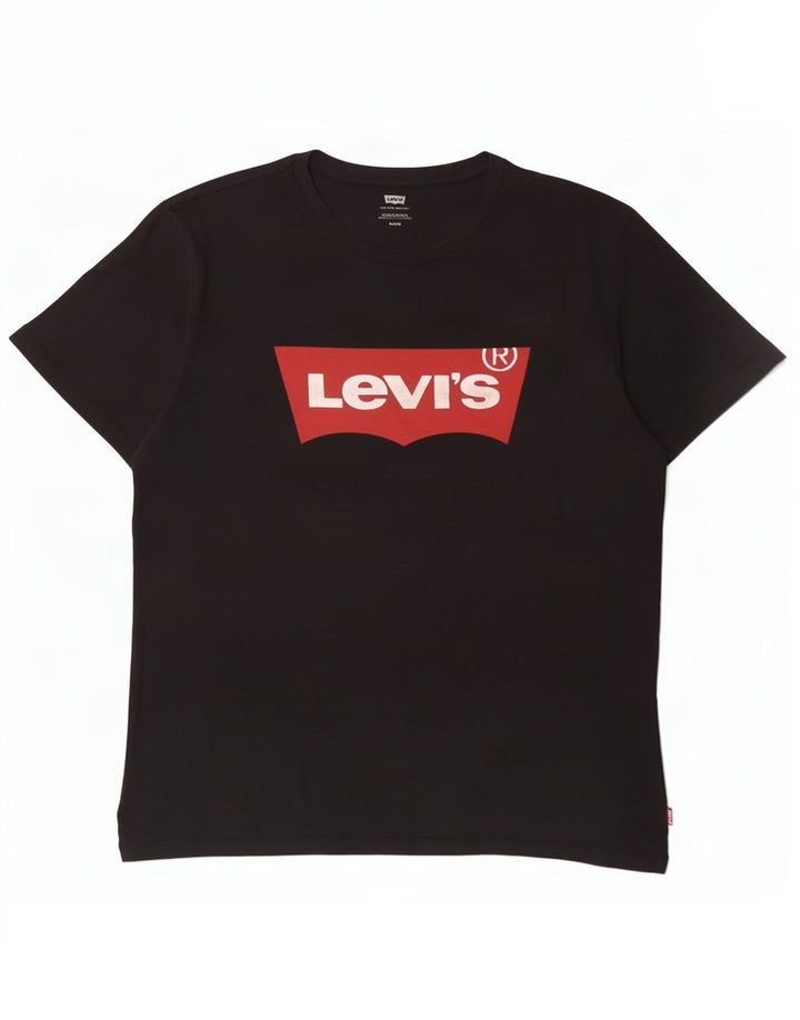 Levi's Camiseta gráfica para hombre Top Medium Black Cotton