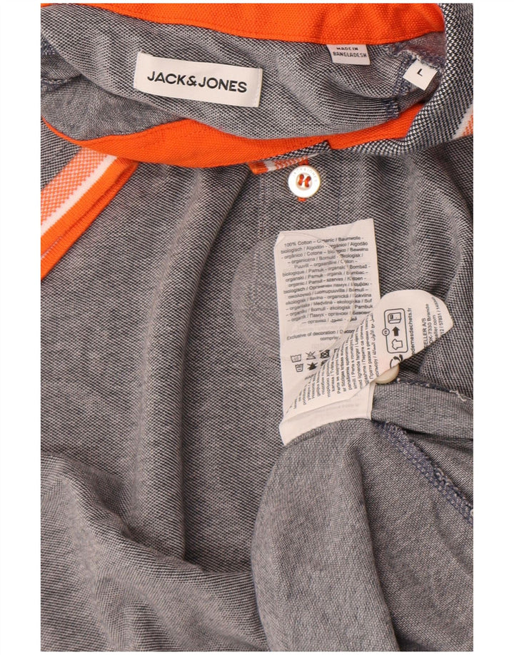 Polo Jack & Jones para hombre de algodón gris grande