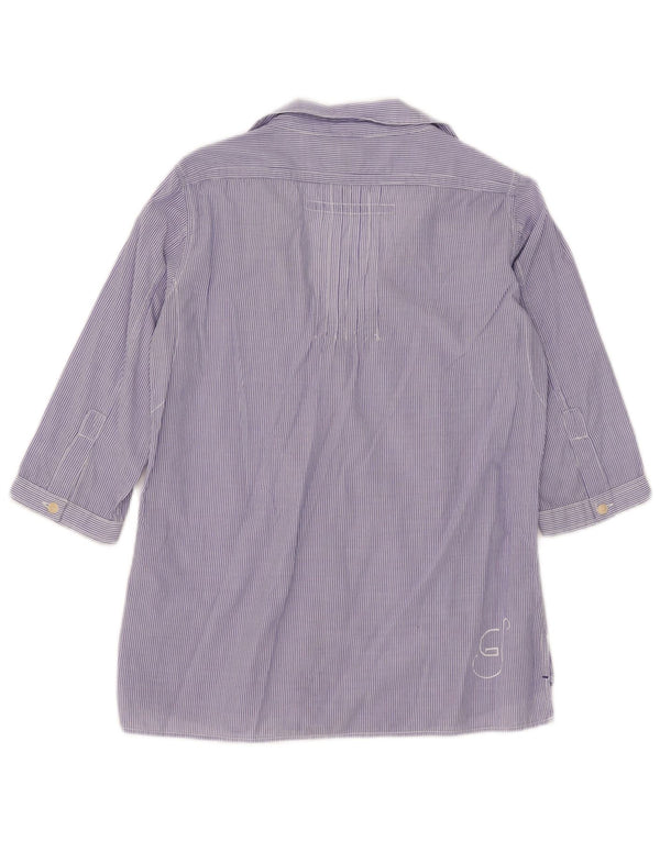Camisa de manga 3/4 para mujer G-Star UK 40 Small Blue Pinstripe