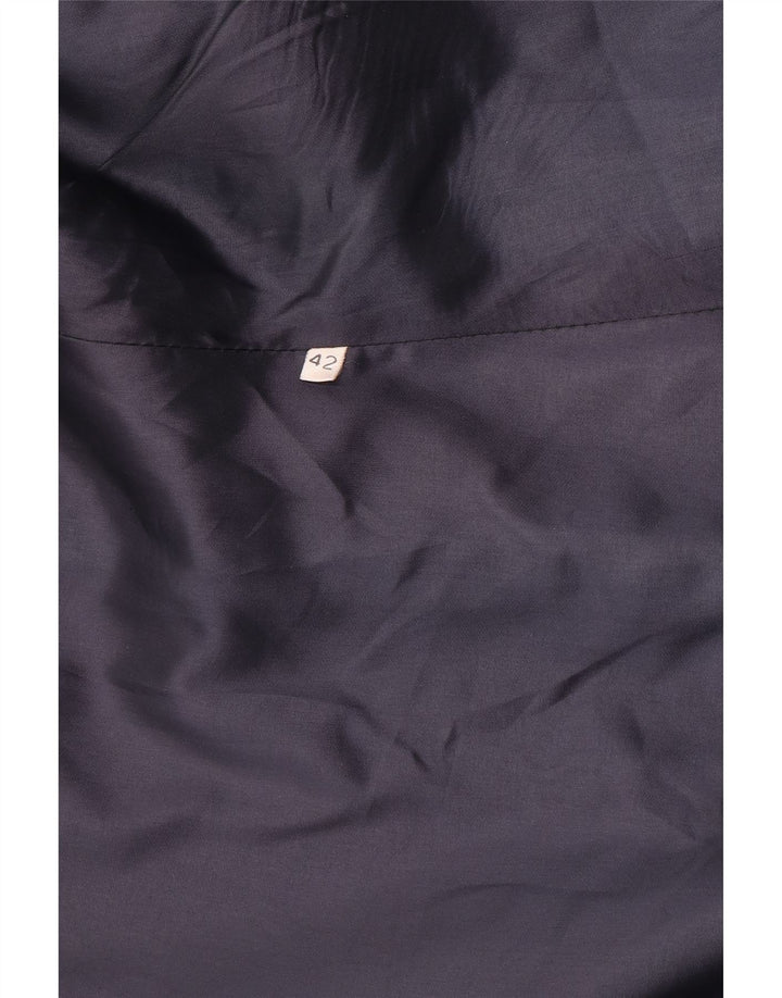 Vintage mujer chaqueta blazer de doble pecho IT 42 azul marino medio