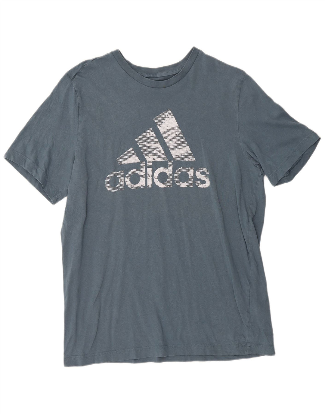 Adidas Hombre Camiseta Gráfica Top Algodón Azul Medio
