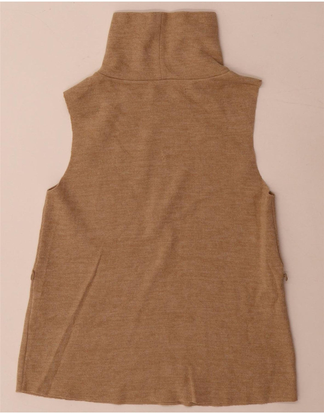 Zara Mujer Chaleco Top Reino Unido 8 Pequeño Algodón Beige