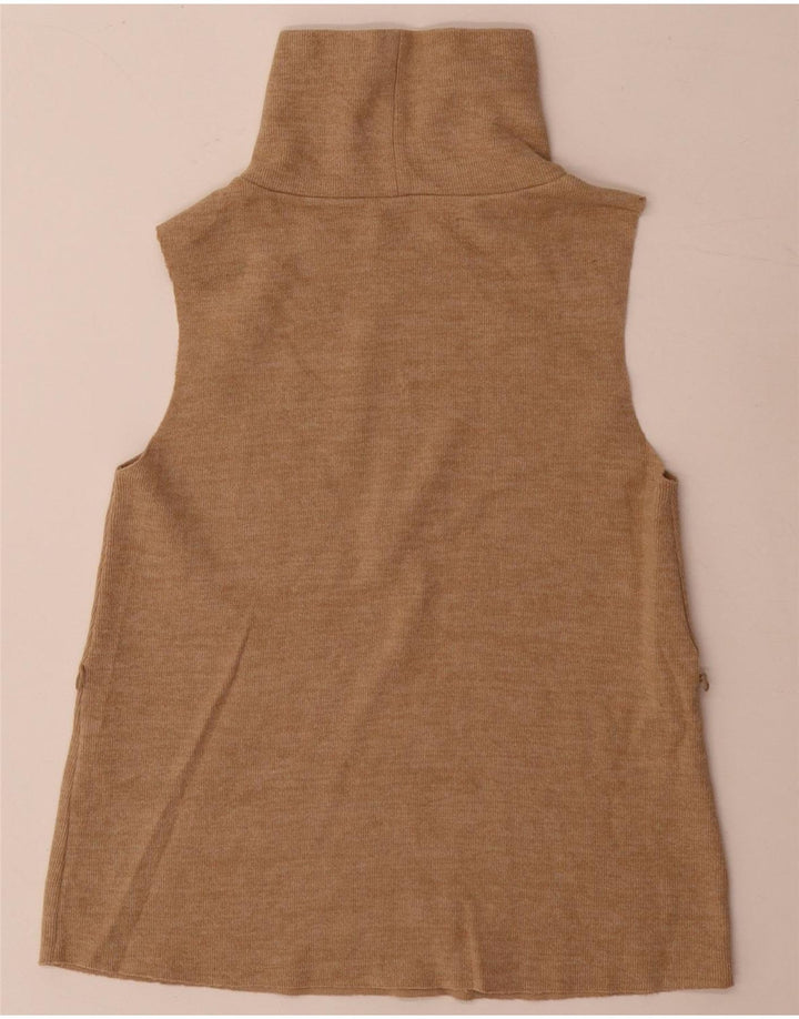 Zara Mujer Chaleco Top Reino Unido 8 Pequeño Algodón Beige