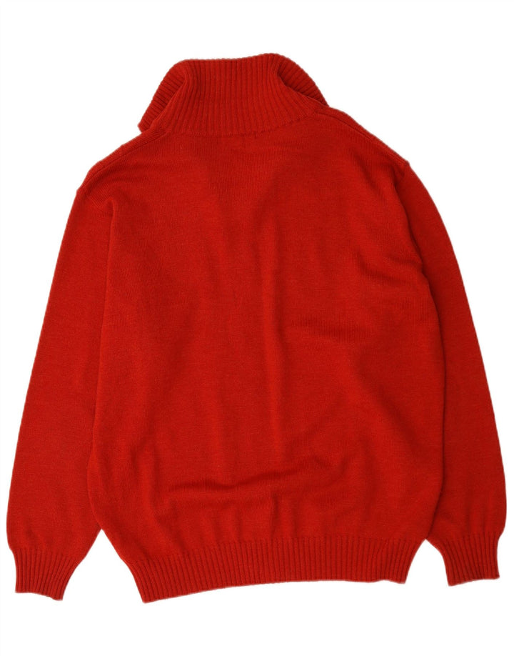 Pierre Cardin Cárdigan para hombre suéter grande de lana roja