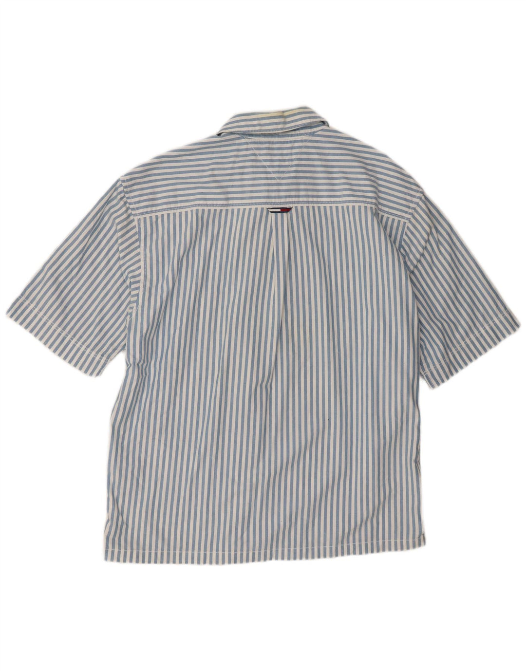Tommy Hilfiger Camisa tipo jersey de manga corta de algodón a rayas azul medio para hombre