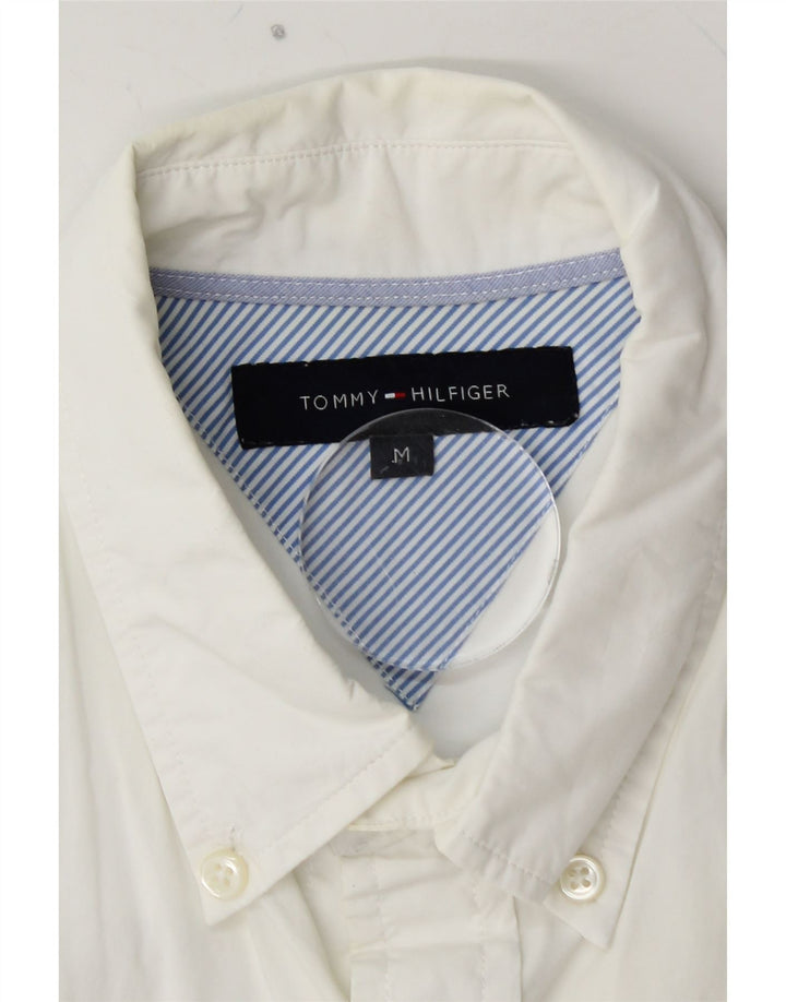 TOMMY HILFIGER Camisa de manga corta para hombre Medium White Cotton