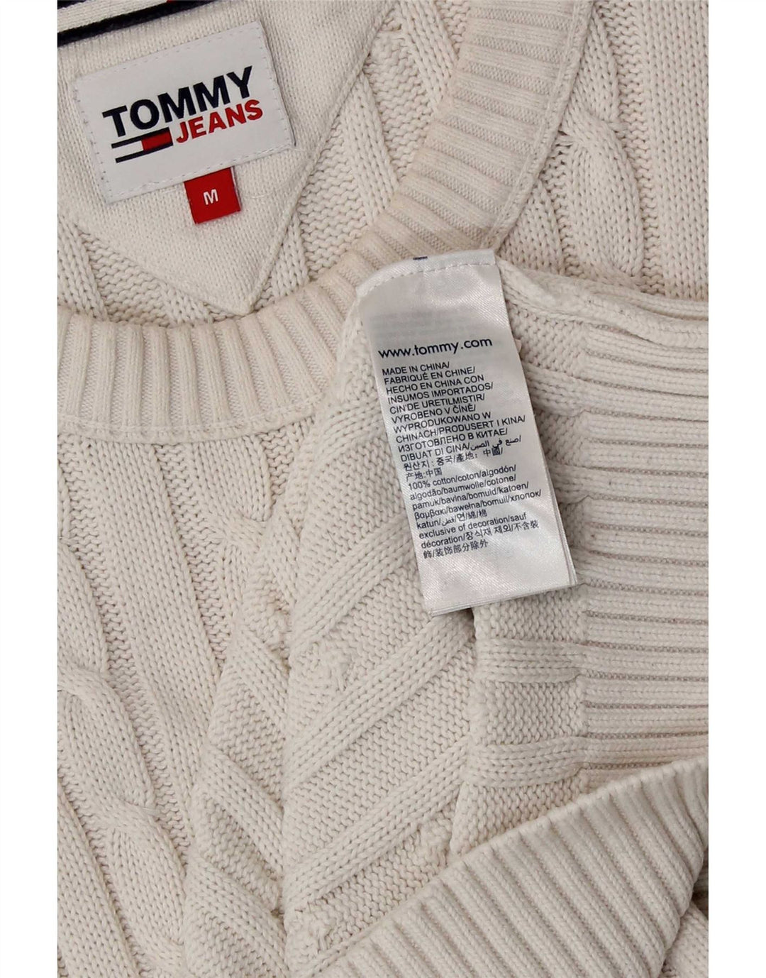 Tommy Hilfiger Jersey con Cuello Redondo para Hombre de algodón Blanco Mediano