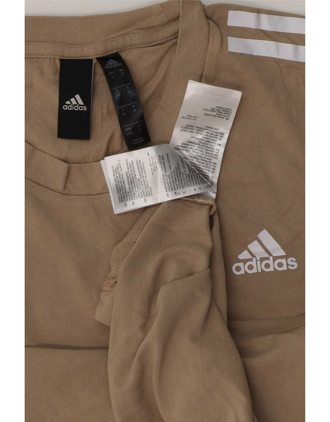 Camiseta Adidas Hombre Top Algodón Beige Medio
