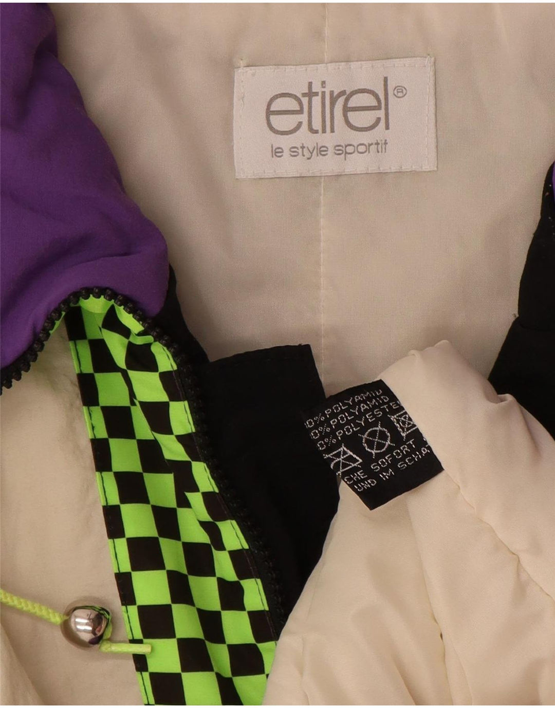 Etirel Chaqueta de esquí tipo jersey para hombre Reino Unido 40 Grande Multicolor Colorblock